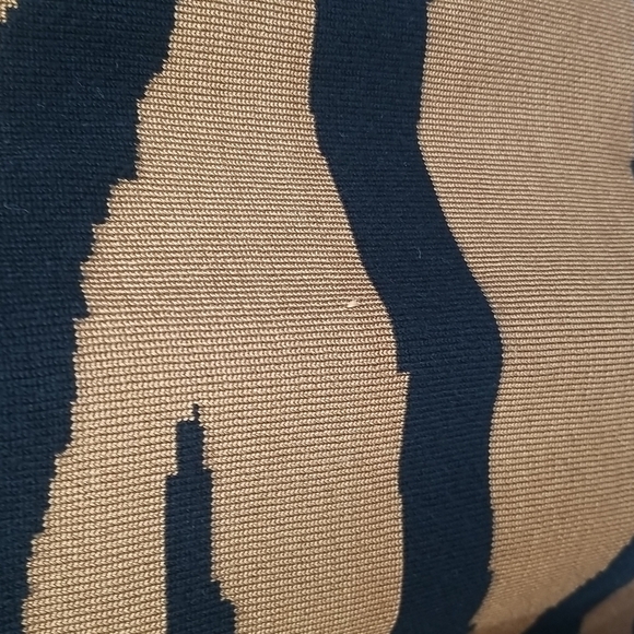 Chico's Animal Striped Crew Neck Stretch Knit Pullover Sweater Top - Picture 7 of 12